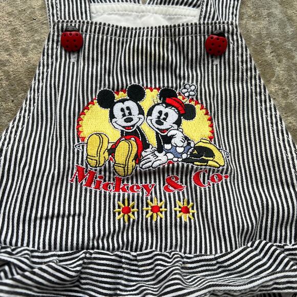 Mickey & Co. Disney Mickey and Mickey Mouse Pinstripe Overalls Kids Sz M 5/6 - Picture 5 of 6
